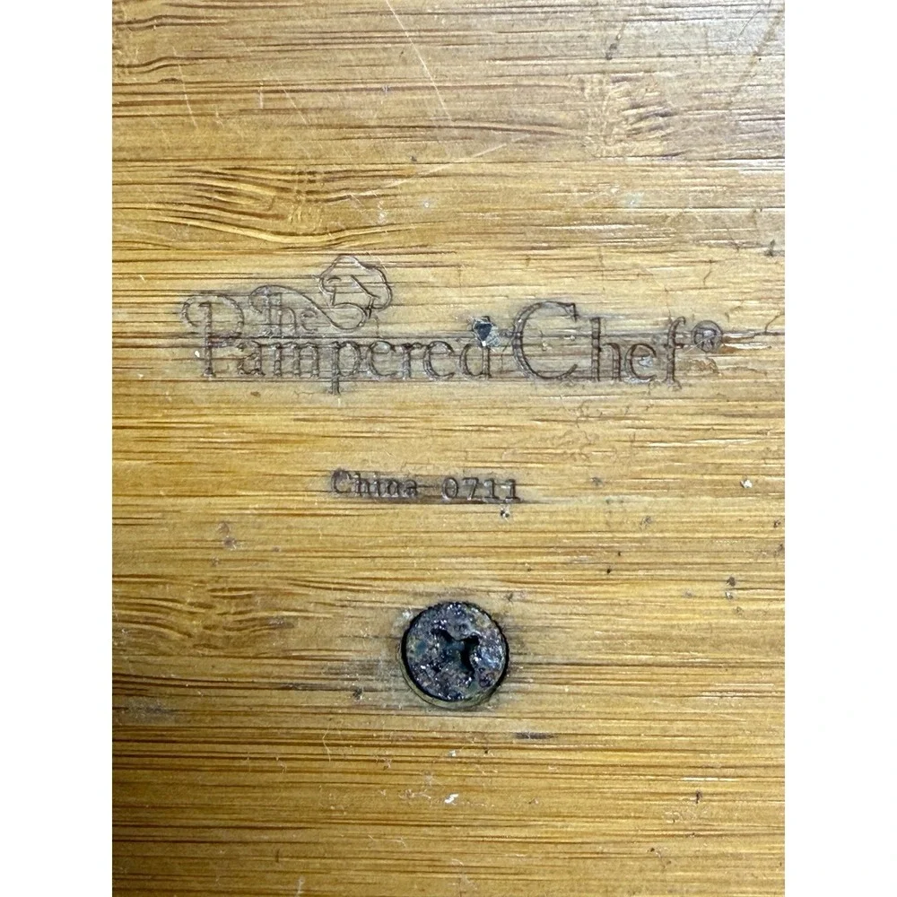 Pampered Chef Bamboo Tool Turn About Carousel Utensil Holder Caddy #2172 RETIRED